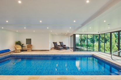 The swimming pool at Big Barn, Welsh Borders