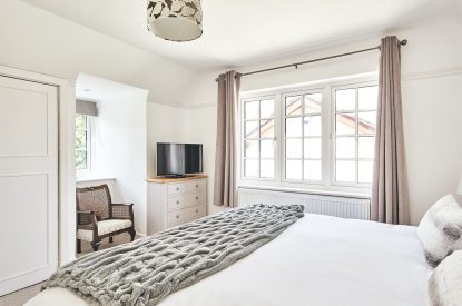 A double bedroom at Steward's Cottage, Welsh Borders