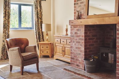 The fireplace at Estate Lodge, Welsh Borders