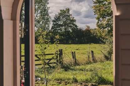 The countryside view at Orchard Snug, Somerset