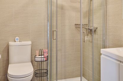 A shower room at Sandy Hill Farm, Staffordshire