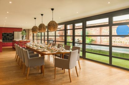 The dining area at Bright House, Chapmanslade, Wiltshire