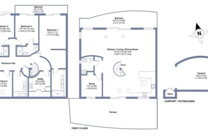 The floor plan at Aurora Skies, Cornwall