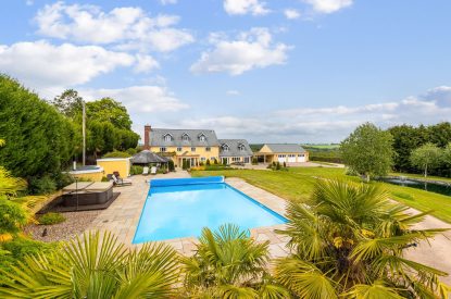 The heated swimming pool at Broadridge Manor, Devon