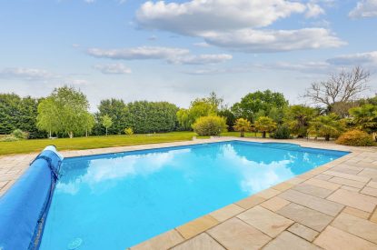 The heated swimming pool at Broadridge Manor, Devon