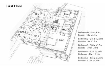 The floor plan at Haymill Retreat, Powys