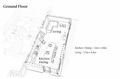 The floor plan at Haymill Retreat, Powys