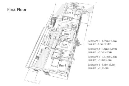 The floor plan at Haymill Retreat, Powys