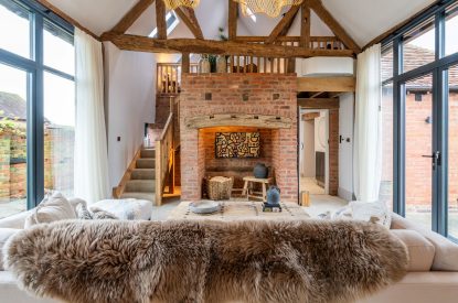 The living room at Lapworth Barn, Warwickshire