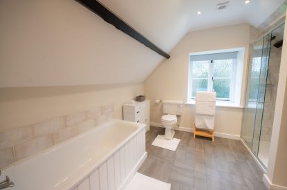 The bathroom at Grimsbury Castle, Berkshire
