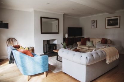 The living room at The Coachman's House, Wiltshire