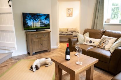 The living room at Grimsbury Castle, Berkshire