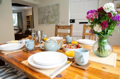 The dining area at Grimsbury Castle, Berkshire