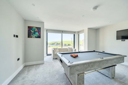 The games room at Panorama Point, Cornwall