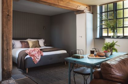 The bedroom at Exe Valley Retreat, Devon
