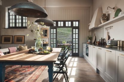 The dining room at Exe Valley Barn, Devon