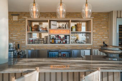 The bar at Winston Manor, Cotswolds