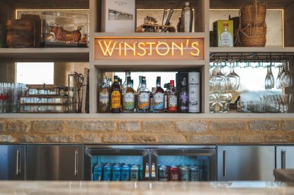 The bar at Winston Manor, Cotswolds