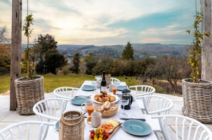 Outdoor dining at Winston Manor, Cotswolds