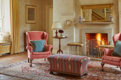 The open fire at Spring House, Norfolk