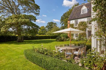 Outdoor dining area at Spring House, Norfolk