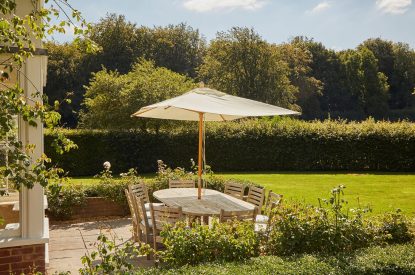 Outdoor dining area at Spring House, Norfolk