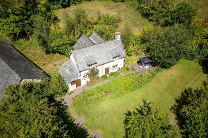 Aerial view of Butterfly Cottage, Somerset