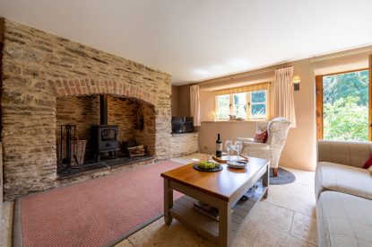 The living room at Butterfly Cottage, Somerset