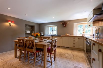 The dining kitchen at Butterfly Cottage, Somerset
