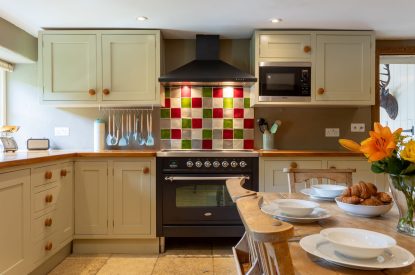 The kitchen at Butterfly Cottage, Somerset