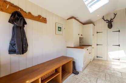 The boot room at Butterfly Cottage, Somerset
