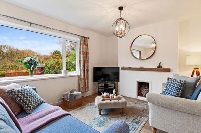 The living room at The Willows, Oxwich