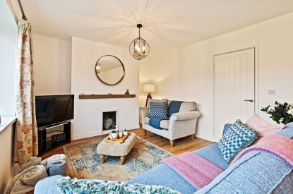 The living room at The Willows, Oxwich