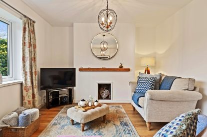 The living room at The Willows, Oxwich