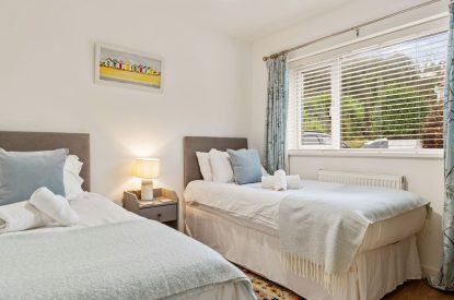 The twin bedroom at The Willows, Oxwich