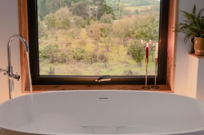 The free standing bath at Brackenfell Lodge, Herefordshire