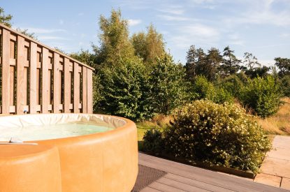 The hot tub at Brackenfell Lodge, Herefordshire