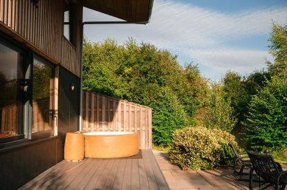 The hot tub at Cedar Lodge, Herefordshire