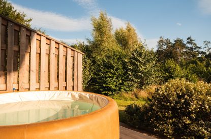 The hot tub at Cedar Lodge, Herefordshire