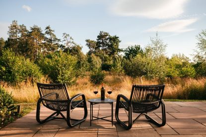 Outdoor seating at Cedar Lodge, Herefordshire