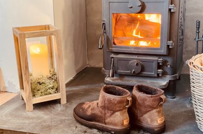 The log burner at Stag Haven, Cairngorms