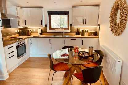 The dining kitchen at Stag Haven, Cairngorms