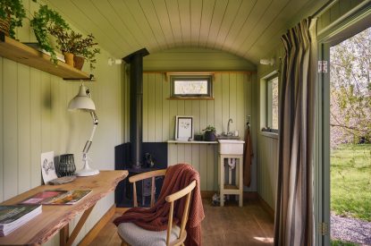The shepherd's hut at Hall House, Powys