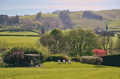 Countryside views at Hall House, Powys