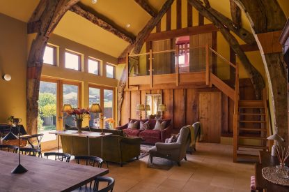The living area at Hall House, Powys