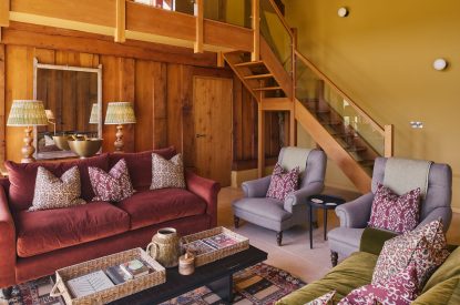 The living room at Hall House, Powys