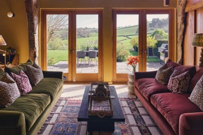 The living room at Hall House, Powys