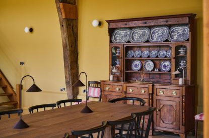 The dining area at Hall House, Powys
