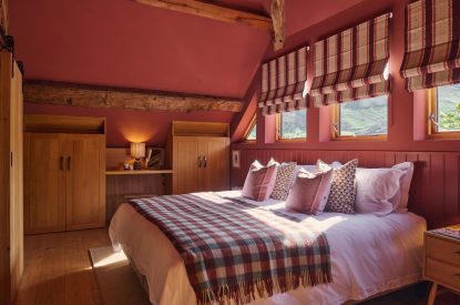 A super-king-size bedroom at Hall House, Powys