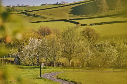 Countryside views at Hall House, Powys